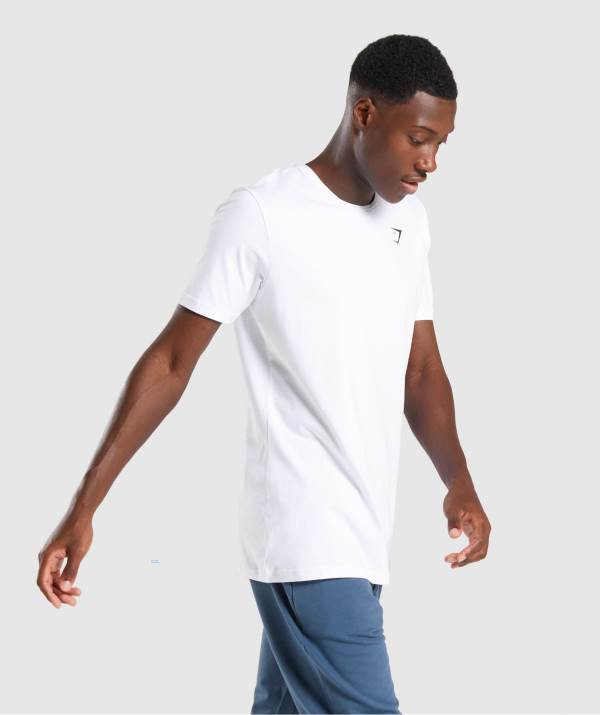 Panske Tricka Gymshark Critical Biele | SH6184390